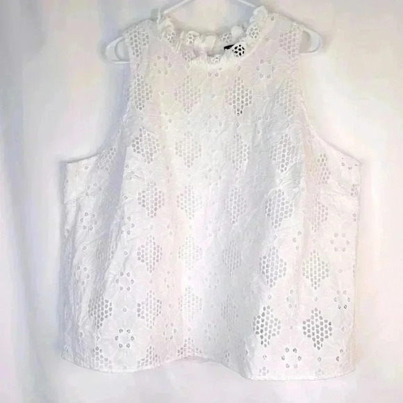 NWT J.Crew Tall Scalloped Crop Top In Eyelet
White Eyelet Cropped Top Size 2X - Picture 2 of 12